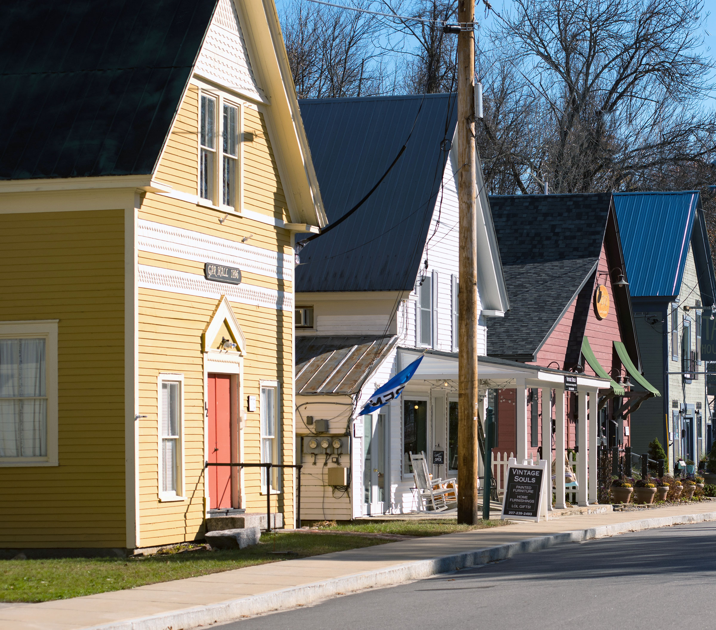Local Shops along Depot Street in Bridgton