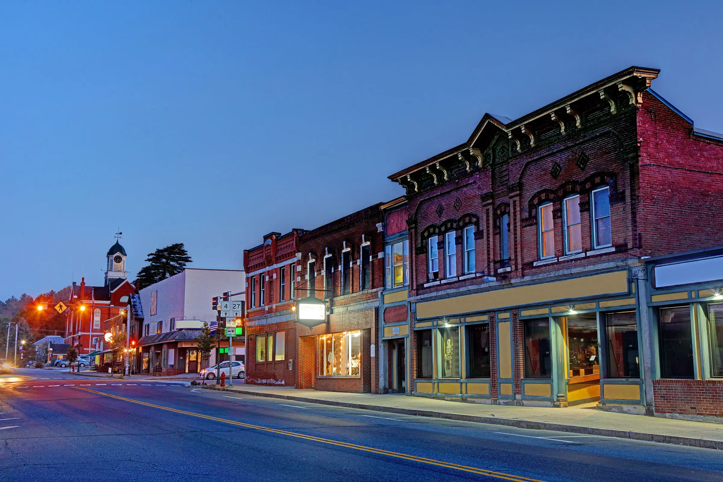 Farmington Downtown in the evening