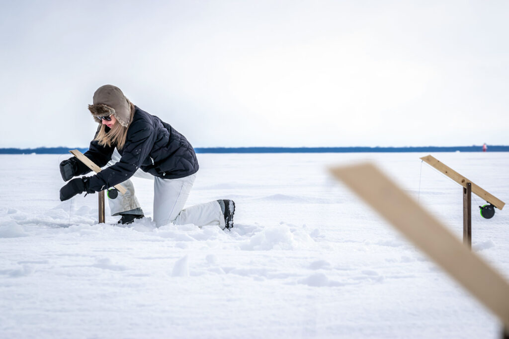 Ice fishing in Maine's Lakes and Mountains