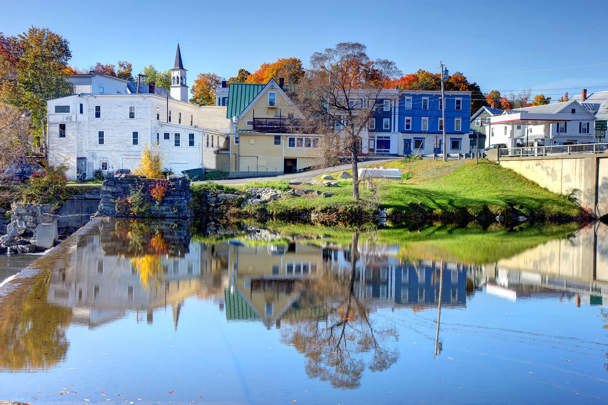 Mountain town of Kingfield in the Carrabassett Valley
