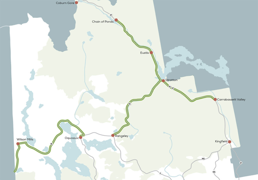 Map of Where to spot a moose in Maine's Lakes and Mountains