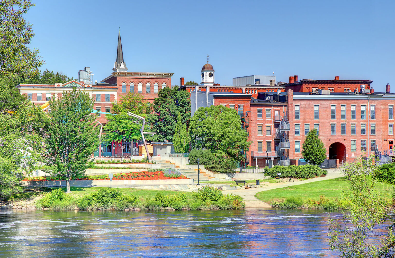 Downtown Auburn from the Androscoggin River.
